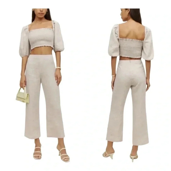 Reformation Scarlett Linen 2 Piece Set - Picture 1 of 12